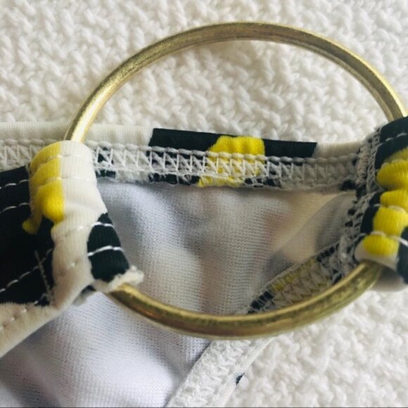 Billabong Bikini Bottom Cheetah Animal Print White Black Yellow Swim size Large - Picture 6 of 12